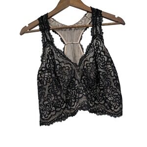 Torrid Size 3 (22-24) Black Unlined Lace Solid Racerback Bralette Whimsigoth